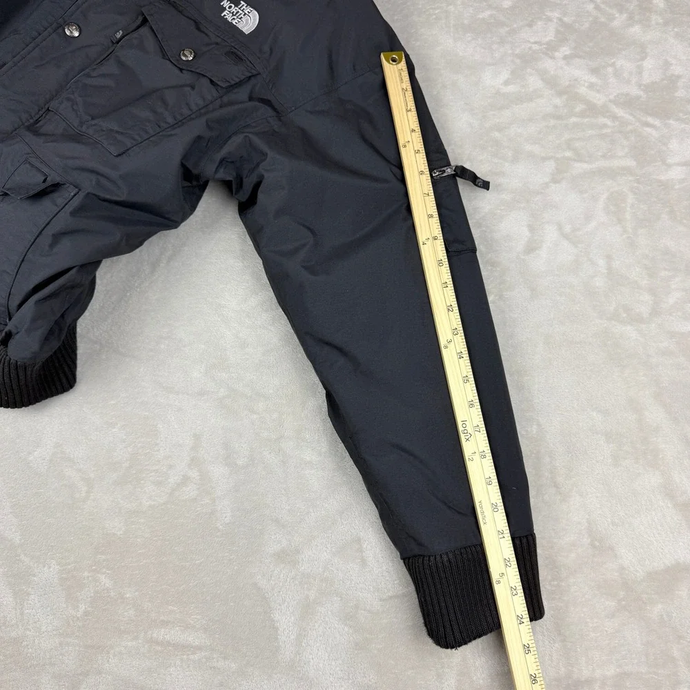 The North Face HyVent Bomber Jacket Mens Medium Black Goose Down Hooded Puffer - Picture 14 of 15